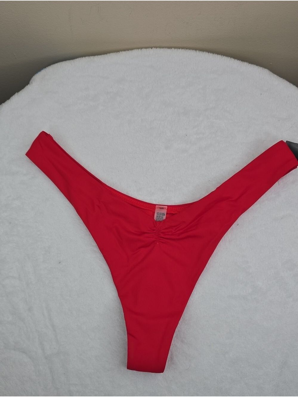 Victoria's Secret Swim Cinched Thong Bikini Bottom Red Pepper Sz Med NWT - Picture 2 of 6